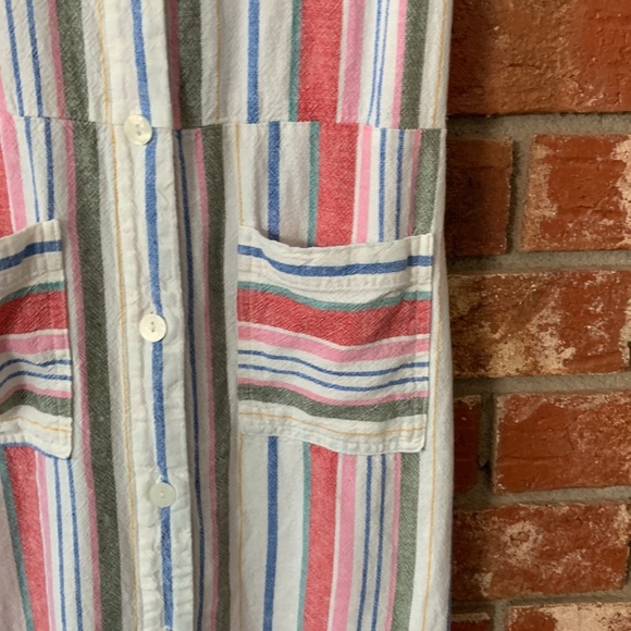 Old Navy Red Stripe Sleeveless Button Up Dress - Picture 4 of 8